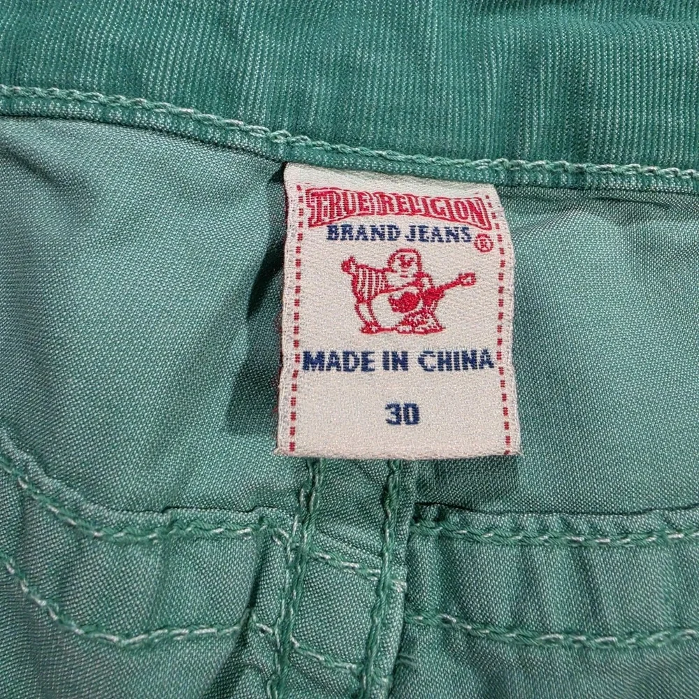 NWT True Religion Ricky Corduroy Cut Off Shorts Men 30 Green Stretch Lightweight